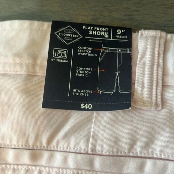 New with tag St. John’s Bay men’s shorts, pink size 42 big & tall #341 - Picture 4 of 5